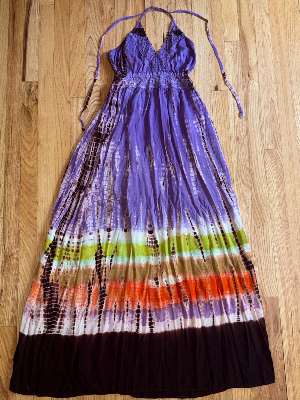 Steve Madden Vintage boho-style tie-dye halter maxi dress